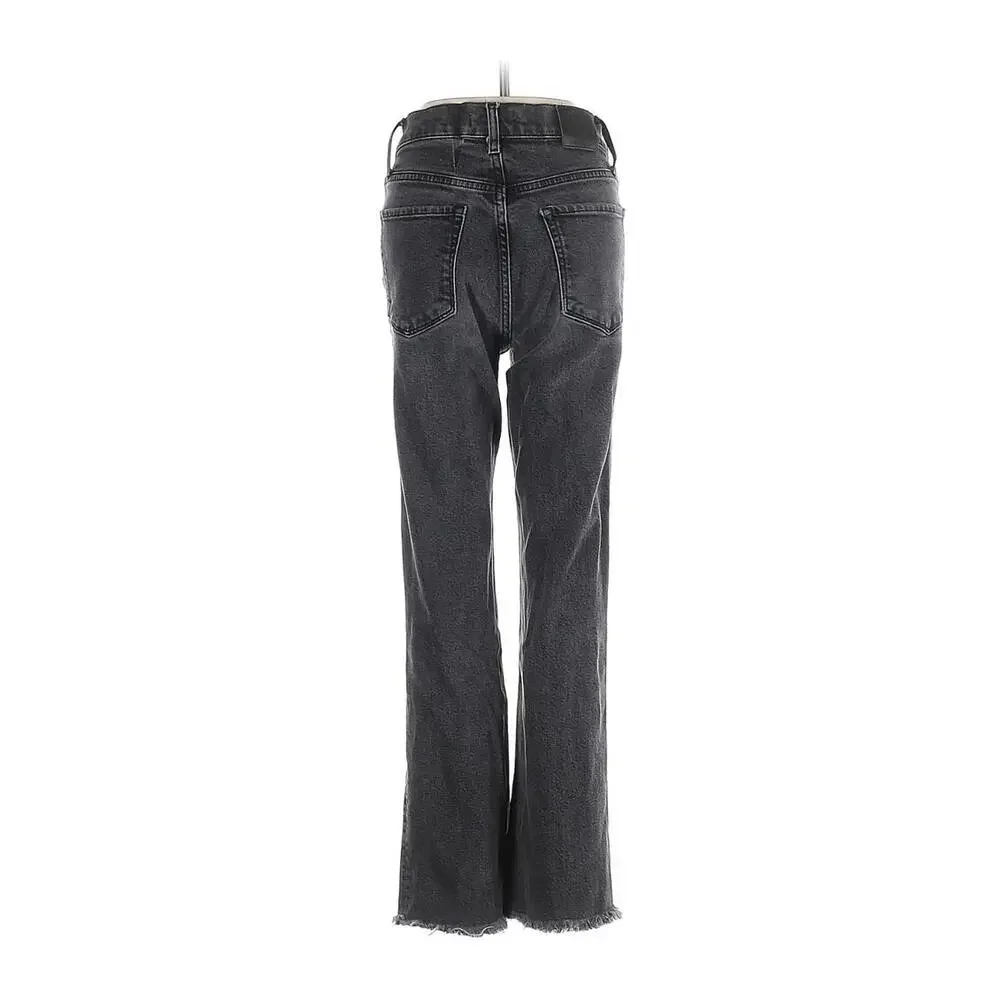 Anine Bing Button Front Black Cropped Flare Jeans – Size 24 - Picture 2 of 4